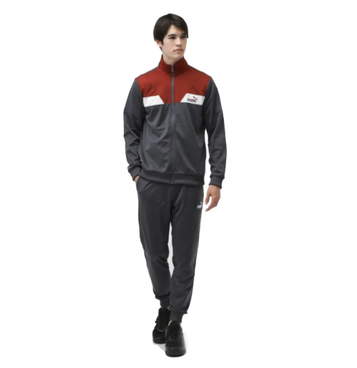 Bộ Thể Thao Thu Đông Nam Puma Power Men's Tracksuit Màu Xám Phối Đỏ
