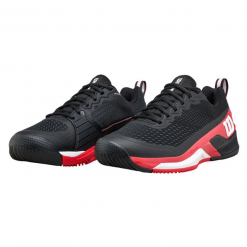 Giày Tennis Pickleball Nam Wilson Men's Rush Pro 4.5 Black Red WRS334330 Màu Đen Phối Đế Đỏ