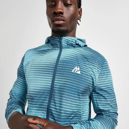 Áo Khoác Gió Nam Montirex Peak All Over Print Windbreaker Blue Jacket Màu Xanh Pastel Form Âu - Ảnh 2