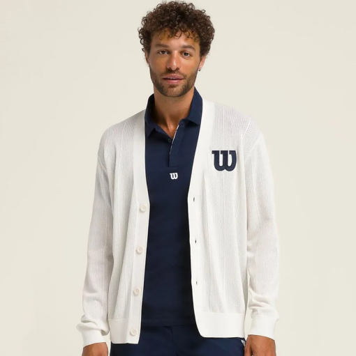 Áo Cardigan Nam Wilson Essex White WM00475431GYCXS Màu Trắng Logo Đen - Ảnh 2