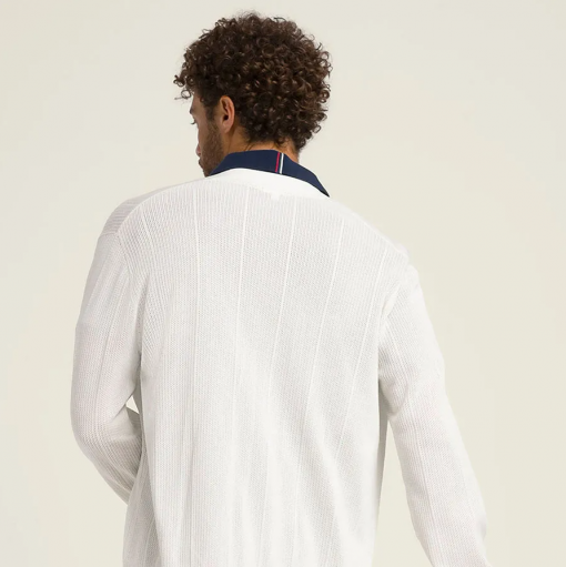 Áo Cardigan Nam Wilson Essex White WM00475431GYCXS Màu Trắng Logo Đen - Ảnh 4