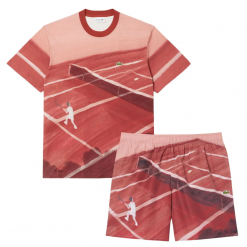 Bộ Tennis Pickleball Nam Lacoste Men's Classic Fit Pink TH0739/MH2126 Màu Hồng Nâu