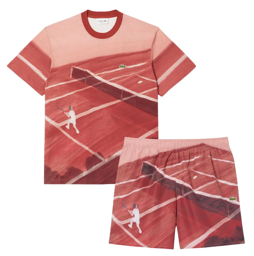 Bộ Tennis Pickleball Nam Lacoste Men's Classic Fit Pink TH0739/MH2126 Màu Hồng Nâu