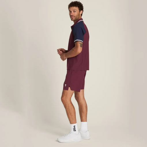 Bộ Quần Áo Cộc Tay Nam Wilson Men's Pro Tour Red Màu Đỏ Nâu Phối Xanh Navy - Ảnh 2