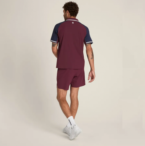 Bộ Quần Áo Cộc Tay Nam Wilson Men's Pro Tour Red Màu Đỏ Nâu Phối Xanh Navy - Ảnh 6