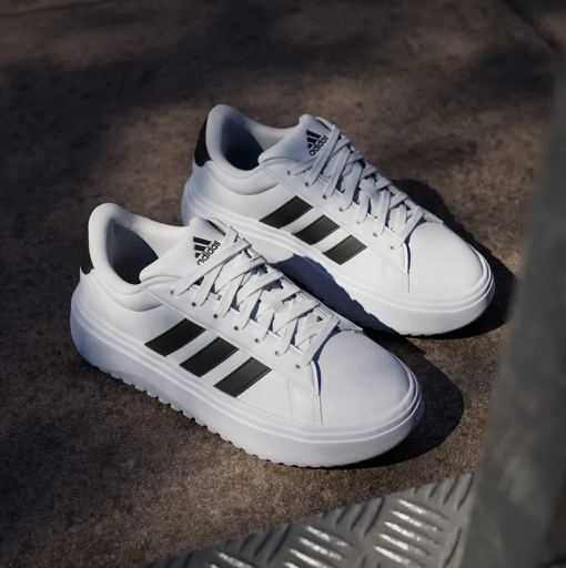 Giày Thể Thao Adidas White Grand Court Platform Shoes IE1092 Màu Trắng Phối Đen - Ảnh 2
