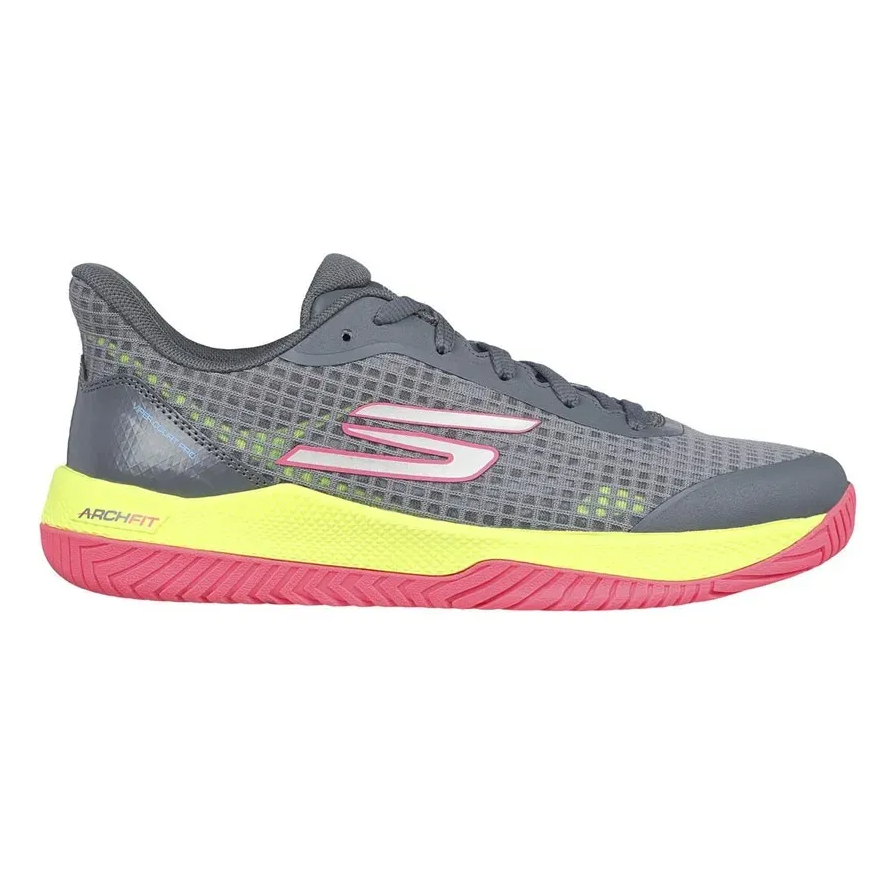 Giày Pickleball/Tennis Skechers Viper Court Pro Grey Pink 172069 GYPK Màu Xám Phối Đế Vàng Hồng