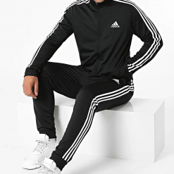 Set Thể Thao Nam Adidas Primegreen Essentials 3-Stripes Track Suit Black GK9651 Màu Đen