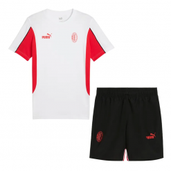 Bộ Quần Áo Cộc Tay Tennis/Pickleball Nam Puma AC Milan Ftblarchive White Balck Red Màu Đen Phối Trắng Đỏ - Form Âu