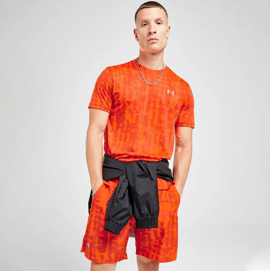 Bộ Tennis Pickleball Nam Under Armour Camiseta Launch Red Orange Màu Đỏ Cam Phối Họa Tiết - Ảnh 2