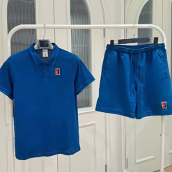 Set Thể Thao Cộc Tay Nam Tennis Pickleball Nike Court Heritage Màu Xanh Blue