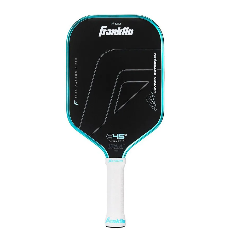 Vợt Pickleball Franklin C45 Hayden Patriquin 16mm Màu Đen Phối Viền Xanh Blue
