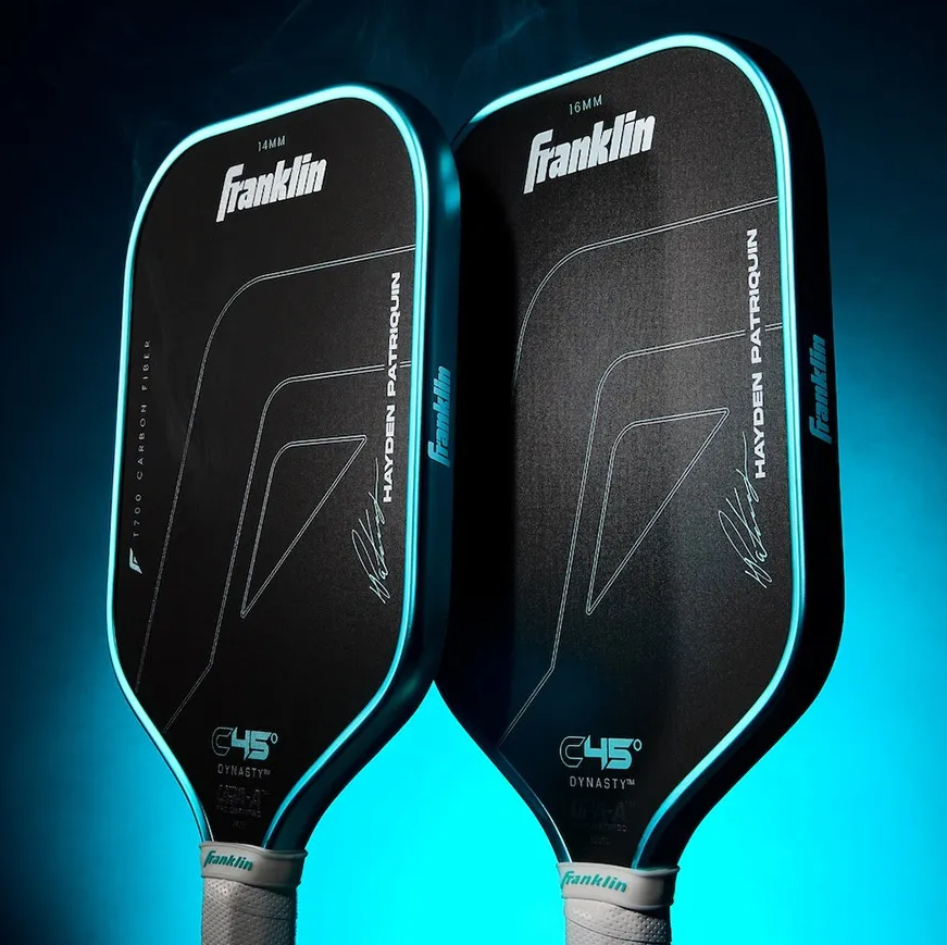 Vợt Pickleball Franklin C45 Hayden Patriquin 16mm Màu Đen Phối Viền Xanh Blue - Ảnh 2