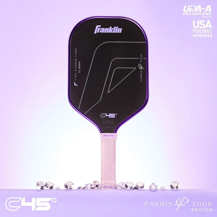 Vợt Pickleball Franklin C45 Parris Todd Black Purple 13.25mm Màu Đen Phối Viền Tím - Ảnh 5
