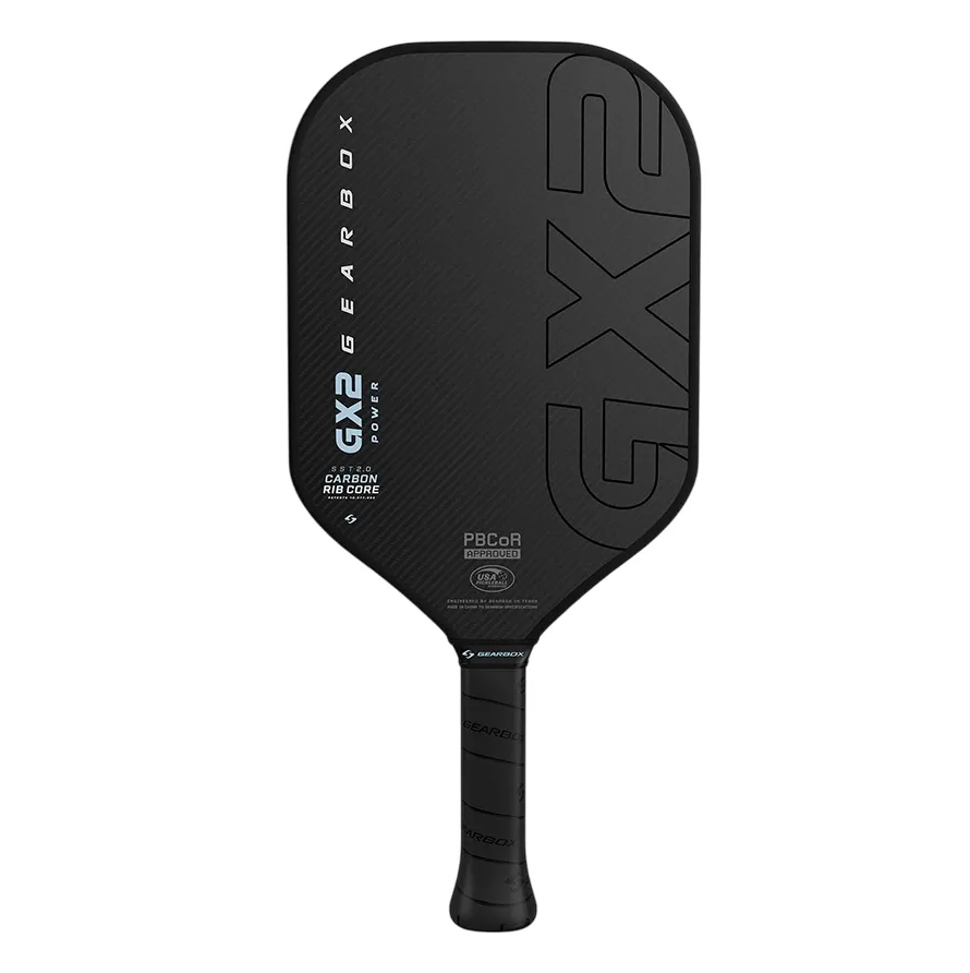 Vợt Pickleball Gearbox GX2 Power Hybrid Black 16mm Màu Đen Phối Chữ Trắng