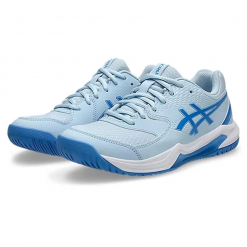 Giày Thể Thao Pickleball Tennis Asics Gel Dedicate 8 Light White Blue Coast 1042A237-401 Màu Xanh Pastel Phối Đế Trắng