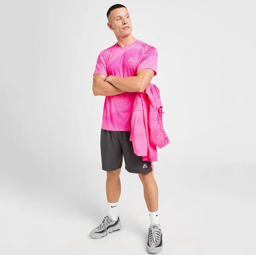 Bộ Thể Thao Nam Pickeball Tenis Montirex Peak Print Màu Hồng Phối Đen (Form Âu) - Ảnh 5