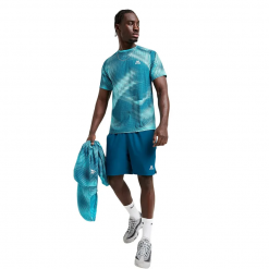 Bộ Thể Thao Nam Pickeball Tenis Montirex Peak Print Màu Xanh Mono Phối Màu (Form Âu)