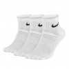 Set 3 Đôi Tất Cổ Trung Nike Everyday Cushioned Training Ankle SX7667-100 Màu Trắng