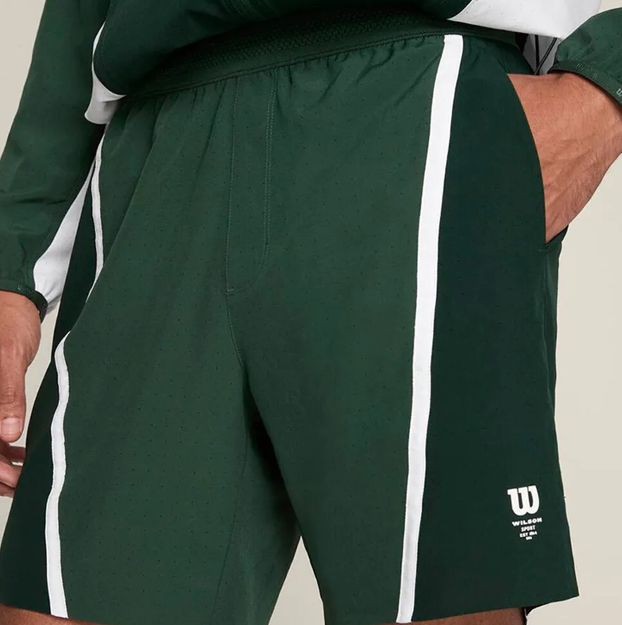 Bộ Thể Thao Nam Tennis Pickleball Wilson OG Tour Short Lined Màu Xanh Green - Ảnh 2