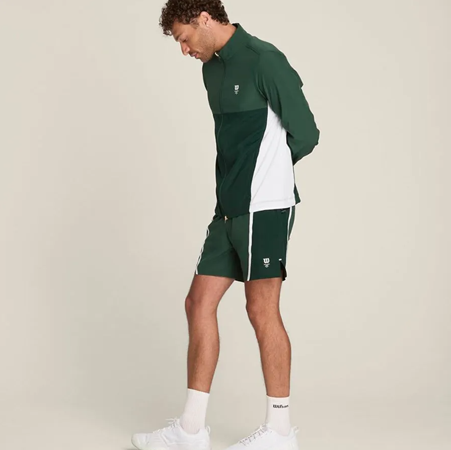 Bộ Thể Thao Nam Tennis Pickleball Wilson OG Tour Short Lined Màu Xanh Green - Ảnh 3