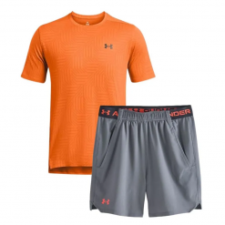 Bộ Thể Thao Pickeball Tennis Under Armour Tech Vent Màu Cam Xám (Form Âu)
