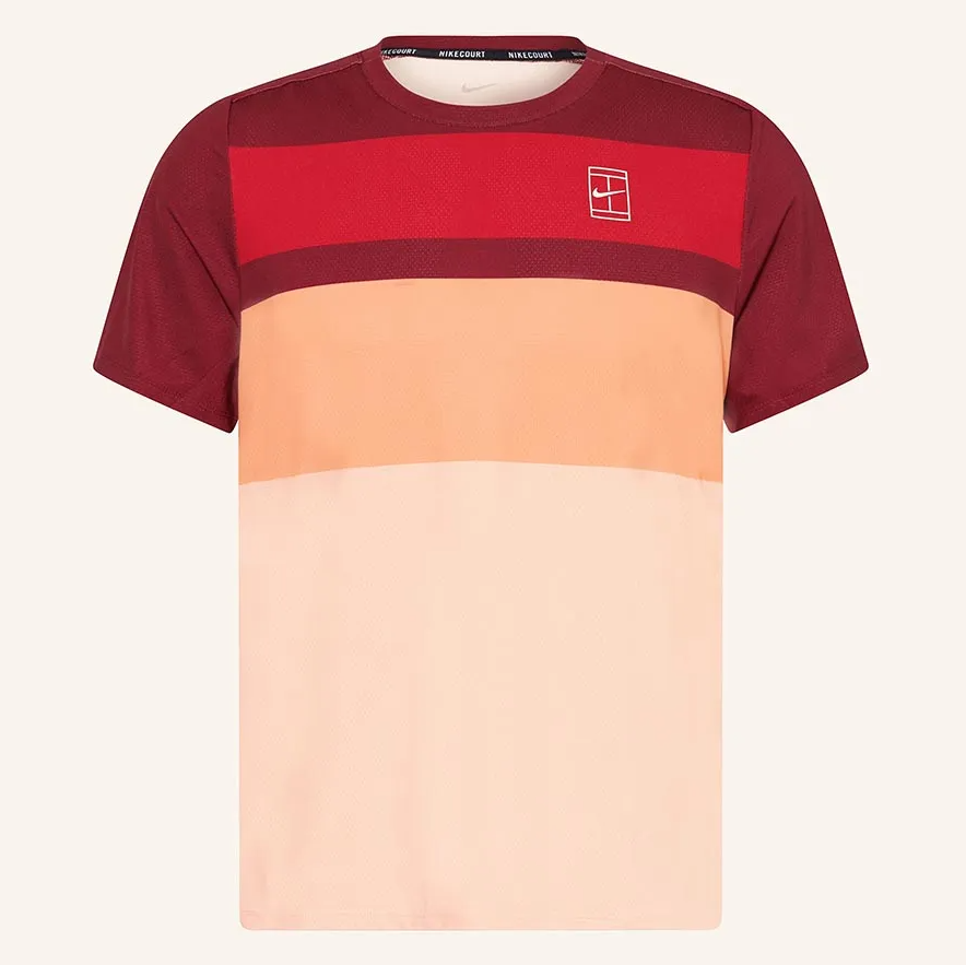 Set Quần Áo Thể Thao Tennis Pickleball Nam Nike Court Advantage Red Màu Đỏ Phối Cam Be Form Âu - Ảnh 5