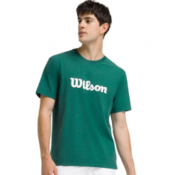 Áo Thun Nam Tennis Pickleball Wilson Easy Street Tee Tshirt Màu Xanh Green Chữ Đen Form Âu