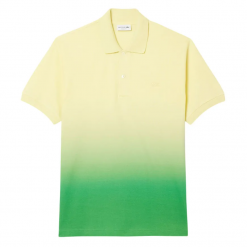 Áo Polo Nam Tennis Pickleball Lacoste L.12.12 Classic Fit Ombré Print Yellow Green PH0740 GZI Màu Vàng Chanh Phối Xanh Lá