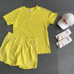 Set Bộ Thể Thao Tennis Pickleball Cho Nam Wilson Tennis/Pickleball Court Style Yellow Màu Vàng