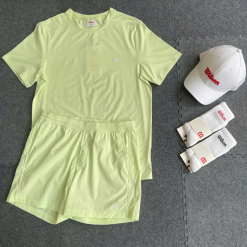 Set Bộ Thể Thao Nam Tennis Pickleball Wilson Tennis/Pickleball Court Style Màu Vàng Chanh