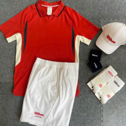 Set Bộ Thể Thao Tennis Pickleball Nam Wilson Tennis/Pickleball Court Style Red White Màu Trắng Phối Đỏ