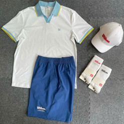 Set Bộ Thể Thao Tennis Pickleball Nam Wilson Tennis/Pickleball Court Style White Blue Màu Trắng Phối Xanh Dương