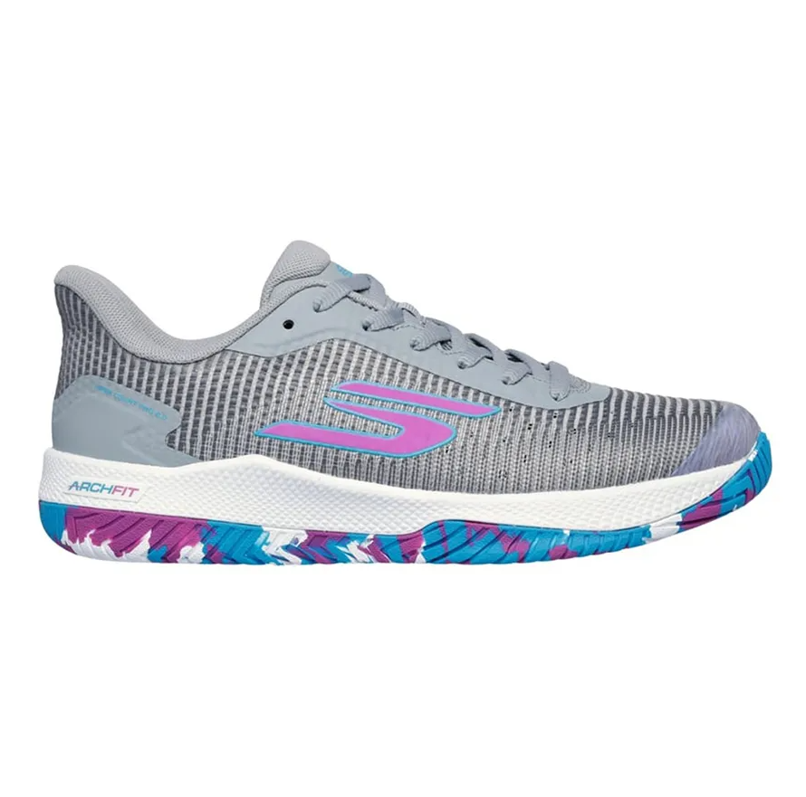 Giày Thể Thao Pickleball Tennis Skechers Viper Court Pro 2.0 Grey 172109-GRY Màu Xám Phối Tím Pastel